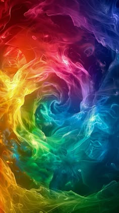 an abstract rainbow colored background with swirls