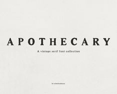 an old book with the title apothecary written in black on white paper