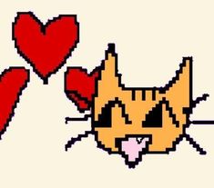 an image of two cats with hearts in the background