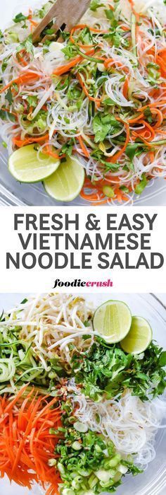 fresh and easy vietnamese noodle salad is ready to be eaten in less than 30 minutes