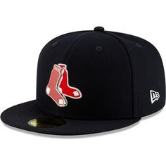 Men's Boston Red Sox New Era Navy Metal & Thread 59FIFTY Fitted Hat Casual Brimmed Fitted Hat For Baseball Season, Fitted Casual Hats For Sports Events, Red Sox Cap, Swag Hats, Bob Marley Art, Dope Hats, Sports Hats, Sport Hat, New Era Cap