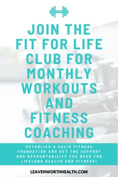 a poster with the words join the fit for life club for month - long workouts and fitness coaching