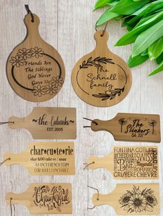 engraved wooden name tags for wedding favors