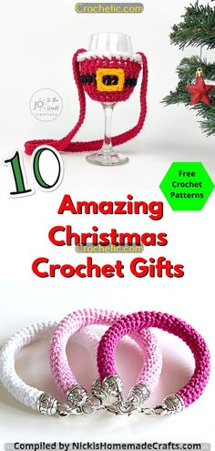 christmas crochet gifts with text overlay reading 10 amazing christmas crochet gifts