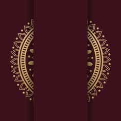 a red and gold background with an ornate design in the center, on top of a maroon