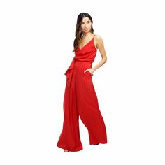 New With Tags Tjd The Jetset Diaries Ellil Wide Leg Jumpsuit Sz Xs. Poly Blend. Hand Wash Cold. Adjustable Shoulder Straps. Draped Neckline. Side Seam Pockets. Waist Tie Detail. Body Measures Approx 32" In Length At Longest Adjustment.Because Straps Are Adjustable. No Flaws Or Damages Red Overall Jumpsuit For Work, Red Jumpsuits And Rompers For Night Out, Chic Red Overall Jumpsuit, Red Summer Workwear Pantsuit, Spring Red Pantsuit For Night Out, Red Pantsuit For Spring Night Out, Draped Neckline, Wide Leg Jumpsuit, Waist Tie