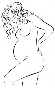 a drawing of a pregnant woman