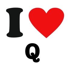 an i love q sign with the letter q below it