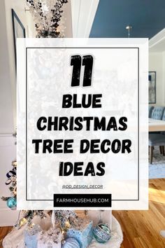 Blue Christmas Tree Blue Christmas Tree Decor, Blue Christmas Tree Ideas, Blue Christmas Trees, Blue Christmas Tree Decorations, Faux Fur Tree Skirt, Blue Baubles, Cheers Photo