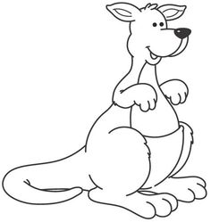 a cartoon kangaroo sitting on the ground