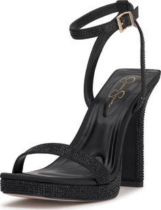 PRICES MAY VARY. Sandals Satin Upper Heel Height (IN) 4.3 Platform Height (IN) 0.6 Stiletto Heel Open Square Toe Heeled Sandal, Heeled Sandals, Stiletto Heel, Jessica Simpson, Special Features, Stiletto Heels, Sandals Heels, Heel Height, For Free