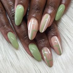 Spring Nails for Dark Skin 2024: Chic and Vibrant Nail Ideas Nails For Dark Skin, Acrylic Ombre, Almond Shaped Nails Designs, Pretty Fingers, Simple Spring Nails, Green Nail Designs, Nude Nail Designs, Cute Spring Nails, Spring Nail Colors