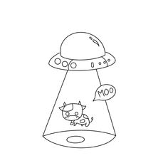 a black and white drawing of a cat in a spaceship