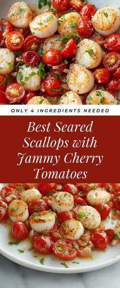 Image for Best Seared Scallops with Jammy Cherry Tomatoes