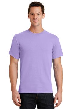 Port & Company ® - Essential Tee. PC61 - LAVENDER - 6XL | Port & Company Essential Top in Lavender Size 6XL | Polyester Blend Purple Tshirt, Red Kap, Tshirt Men, Work Wear Women, Mens Essentials, Zip Sweatshirt, Vest Jacket, Cotton Tshirt, Shirts Tops