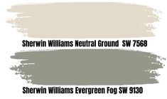 three different shades of gray paint with the words sheryln williams comfort gray sw 205