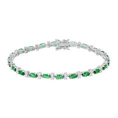 Add an elegant touch of sparkle to any outfit with this green and clear cubic zirconia tennis bracelet. Add an elegant touch of sparkle to any outfit with this green and clear cubic zirconia tennis bracelet. Clasp: box Metal: sterling silver Length: 7.25 in. Packaging: boxed Plating: rhodium Finish: polishedSTONE DETAILS Stone type: cubic zirconia Total weight: 6 5/8 ct. Shape: marquise, round Gemstones may have been treated to enhance their appearance. Special care may be required. Please visit Green Diamond Tennis Bracelet For Formal Occasions, Formal Green Diamond Tennis Bracelet, Green Cubic Zirconia Tennis Bracelet For Formal Occasions, Formal Green Cubic Zirconia Tennis Bracelet, Green Cubic Zirconia Diamond Bracelet For Formal Occasions, Formal Green Cubic Zirconia Diamond Bracelet, Elegant Green Diamond Tennis Bracelet, Elegant Green Cubic Zirconia Bracelets, Statement Bracelet