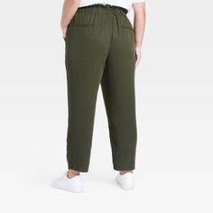 Move through casual days in effortless style and comfort with these High-Rise Tapered Ankle Pull-On Joggers from A New Day™. Fashioned in a tapered leg silhouette, the ankle-length twill joggers bring relaxed style to your look. The functional drawstring on the elastic waist lets you get the perfect fit with every wear, and the functional pockets offer a handy spot for stashing on-the-go essentials. A New Day™: Style that goes wherever you do. Casual Green Ankle-length Pants, Casual Relaxed Fit Ankle-length Bottoms, Ankle-length Bottoms With Relaxed Fit For Work, Casual Cropped Leg Bottoms For Daywear, Casual Cropped Bottoms For Daywear, Casual Ankle-length Bottoms For A Day Out, Casual Spring Bottoms For Daywear, Casual Spring Daywear Bottoms, Casual Green Pants For Daywear