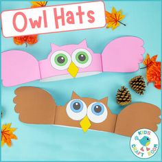 an owl hat made out of construction paper