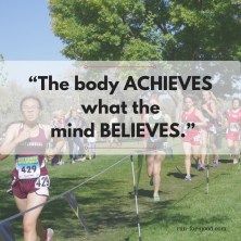 the body achieves what the mind belies running in a race, with a quote above it