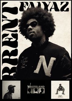 a black and white photo of a man with an afro on the cover of his magazine