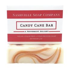 Soap that smells like a candy cane! Made in small batches by the Nashville Soap Company. Would make a great stocking stuffer or festive holiday gift. Pair with a tea towel or soap dish for a gift set that will make them swoon. Candy Cane Soap, Client Gifts Business, Corporate Holiday Gifts, Local Gifts, Artisan Food, Soap Company, Event Gifts, Get Well Gifts, Client Gifts