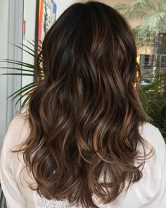 Balayaged Layers For Thick Hair Layered Thick Hair, Subtle Balayage, Ombré Hair, Emo Hair, Brunette Hair Color, Ombre Hair