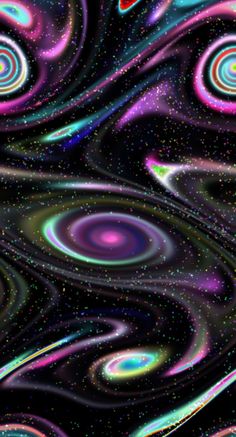 an abstract background with colorful swirls and stars