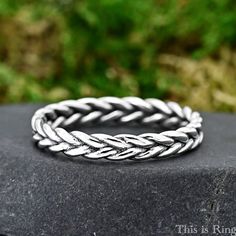 Solid 925 Sterling Silver Irish Braid Knot Eternity Ring Vintage Style Celtic Weave Knot Ring → High Polished → Celtic Braid Knot → 3mm → Solid 925 Sterling Silver → Minimalist The ring comes with a gift box as shown in the product description picture, Ready for gifting. Silver Chain Ring For Promise, Silver Promise Chain Ring, Celtic Braid, Celtic Weave, Knot Ring, Ring Vintage, Eternity Ring, Solid 925 Sterling Silver, 925 Sterling Silver Ring