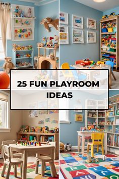 25 colorful and engaging playroom designs with toys, books, and creative setups. Loft Playroom Ideas Upstairs Cozy, Playroom Color Ideas, Kids Toy Room Ideas, Playroom Wall Ideas, Toddler Playroom Ideas, Toy Room Ideas, Creative Playroom Ideas, Fun Playroom Ideas, Kids Playroom Design