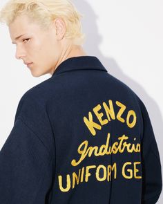 This jacket was inspired by the workwear style Nigo is known for. It features an embroidered 'KENZO Drawn Varsity' motif, giving it a casual aesthetic. The design is made of comfortable ribbed fabric enhanced by a checked lining.
Retro workwear jacket.Long sleeves that button at the wrists.Suit collar.'KENZO Drawn Varsity' embroidery.Two pockets on the front.Checked lining.Button fastening. Embroidery On Jacket, Chainstitch Jacket, Varsity Jacket Style, Varsity Jacket Design, Graphic Jackets, Hard Work Beats Talent, Embroidery Jacket, Vintage Varsity, Preppy Mens Fashion