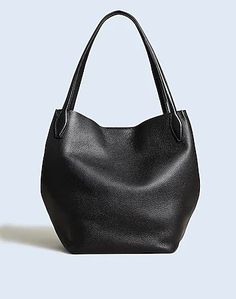 The Shopper Tote in Soft Grain Pebbled Leather Fall Tote, Bucket Tote, Work Tote Bag, Leather Totes, Leather Card Case, Black Leather Bags, Shopper Tote, Black Tote, Tote Purse