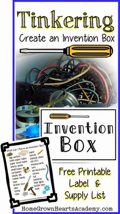 an inventition box with instructions for making it and other things to do on it