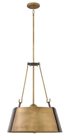 Hinkley - 3395RS - Three Light Pendant - Cartwright - Rustic Brass Modern Farmhouse Aesthetic, Farmhouse Aesthetic, Traditional Rustic, Single Pendant Lighting, Hinkley Lighting, Drum Chandelier, Kitchen Pendants, Drum Pendant, Rustic Industrial