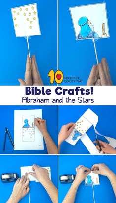 the steps to make a paper star craft for kids with pictures and text on it