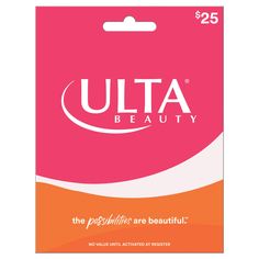 the package is pink and white with an orange stripe on it that says, ultra beauty