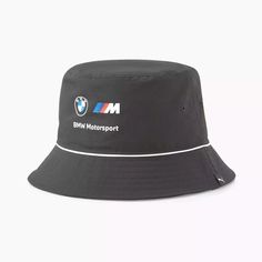 BMW "M" Motorsport Bucket Hat- Black/White Hats Snow Bmw M Logo, Bucket Hat Design, M Logo, Bucket Hat Black, White Puma, Puma Logo, Black Puma, 3d Logo, Hat Designs