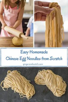 an easy homemade chinese egg noodles from scratch recipe for kids and adults to make at home