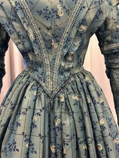 All Shades Of Blue, Historical Outfits, Falmouth University, Cotton Gowns, Hoop Skirt, Floral Pattern Dress, 18th Century Fashion, Antique Fashion, Cultural Studies