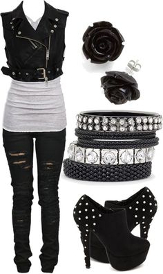 Rocker Chick, Rocker Girl, Biker Outfit, Look Rock, Emo Outfits, Rocker Chic, Punk Outfits, Rock Chic, Outfit Trends