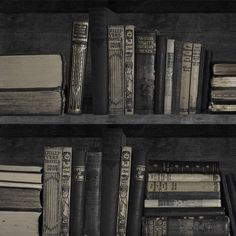 an old book shelf filled with lots of books