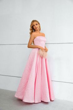 Strapless Maxi Long Pink Formal Evening Dress EN5604 Formal Prom Dresses Long, Prom Dresses Elegant, Modest Prom, Prom Girl Dresses, Strapless Prom Dresses, Prom Dresses Modest, Box Package, Custom Size Dresses, Prom Girl