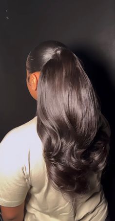 Slick Hairstyles, Busy Women, Silk Press, Hair Ponytail Styles, Ponytail Styles, Half Up Half Down