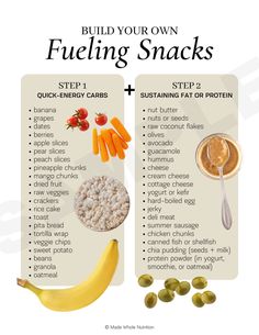 an info sheet describing how to build your own fueling snacks and what they are good for