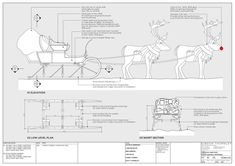 a drawing of a horse drawn sleigh with instructions on how to use it