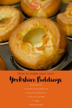 an advertisement for yorkshire puddings with the title'how to make your own yorkshire puddings '