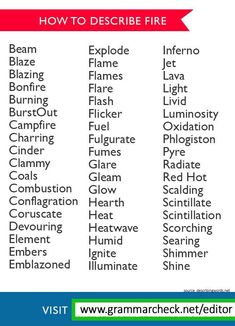 a list of different types of words that are in the same language, including how to describe