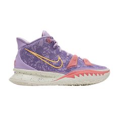 the nike zoom basketball shoe in purple and gold is on sale for $ 599