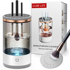 PRICES MAY VARY. 💖Thorough and Gentle Cleaning: The CUBE LIFE Electric Makeup Brush Cleaner utilizes state-of-the-art technology to ensure a thorough and gentle cleansing of your makeup brushes. Its powerful yet gentle motor rotates and cleans each bristle, effectively removing makeup residue, oil, and impurities. 💖Compact and Portable Design: With its sleek and compact design, our automatic spinning makeup brush cleaner is not only aesthetically pleasing, but also highly portable. It effortle Matte Make Up, Lazy Cleaning, Makeup Brush Cleaner Machine, Drying Stand, Electric Makeup, Make Up Tools, Electric Brush, Makeup Brush Storage, Types Of Makeup