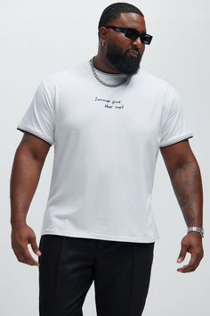 Available In White. Crew Neck Short Sleeve 58% Cotton 38% Polyester 4% Spandex Imported | Mens Contrary Short Sleeve Tee Shirt in White size 2XL by Fashion Nova Big And Tall Casual Short Sleeve Tops, Casual Big And Tall Short Sleeve Tops, Big And Tall Short Sleeve Cotton Tops, Big And Tall Cotton Short Sleeve Tops, Service Women, White Crew Neck, White Fashion, Mens Tees, Short Pants